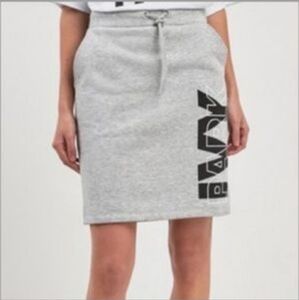 Ivy Park Women's Logo Skirt Athletic‎ Fleece Grey Drawstring Waist